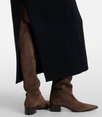 Khaite Women's Andee 40 Knee Boot in ebano - women's shoe - detail view