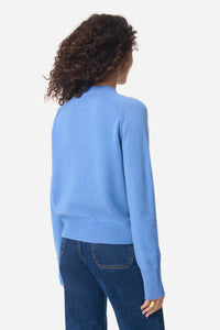 vanessabruno Gretel Soft Merino Wool Cardigan in bleuet - women's cardigan - alternate view