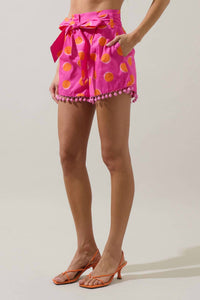 SUGARLIPS Rosie Polka Dot Shorts in fuchsia org dot - women's shorts - alternate view