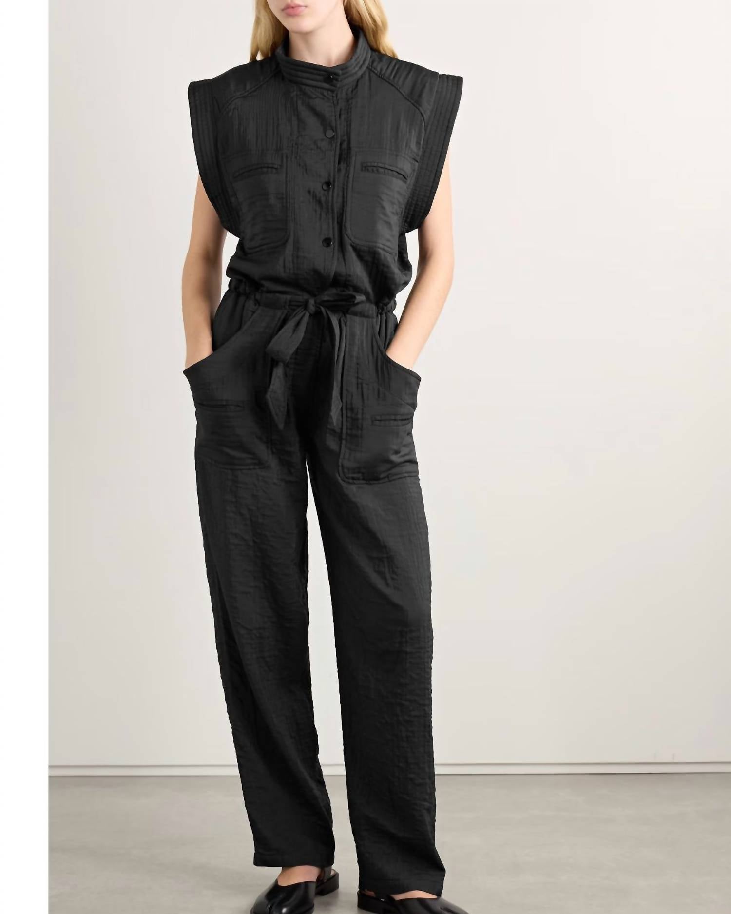 ISABEL MARANT Suzie Cap Sleeves Jumpsuit in black - women's pants