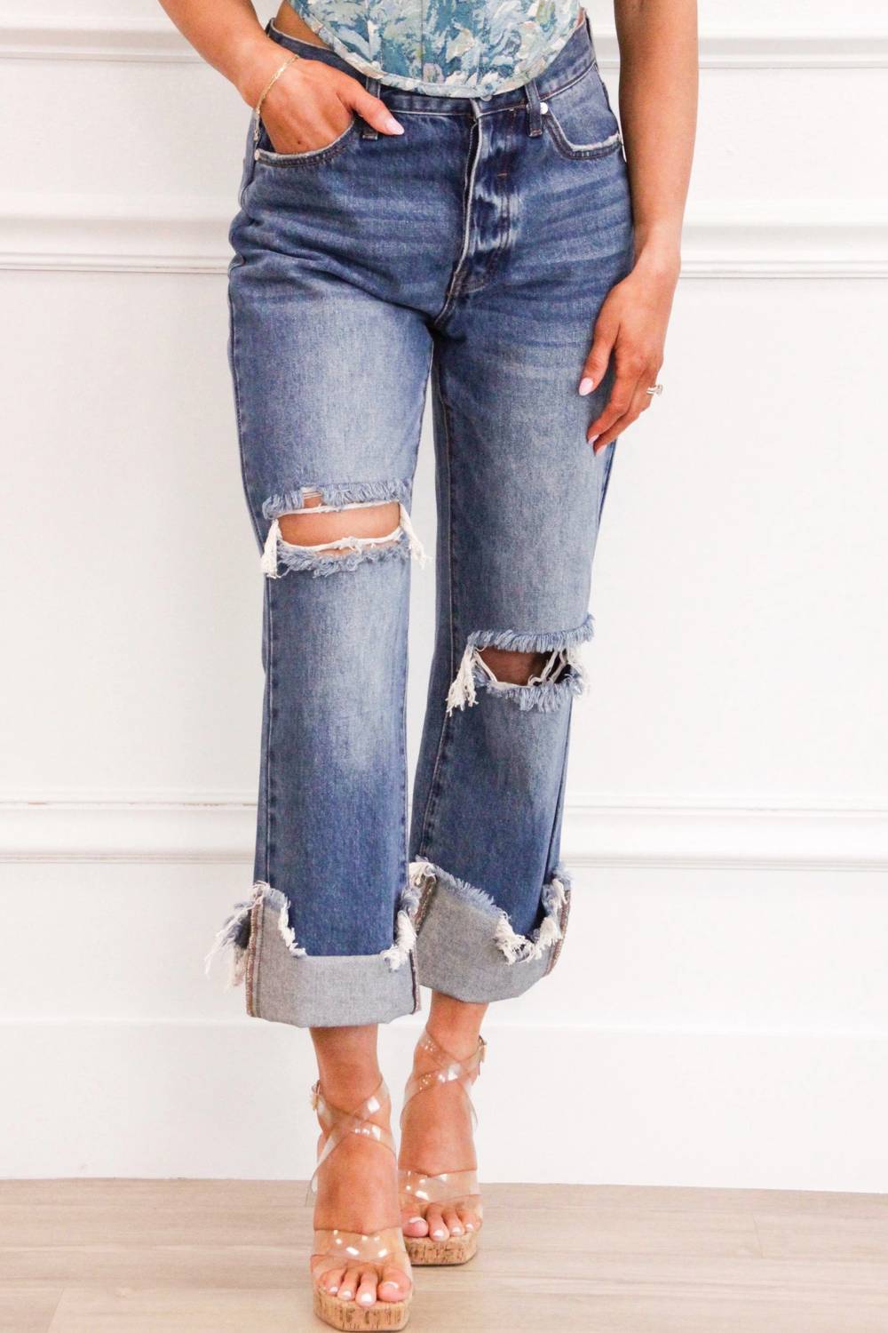Special A - Margot High Waisted Distressed Cuffed Jeans