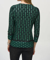 Joseph Ribkoff - Silky Knit Geometric Border Print Top