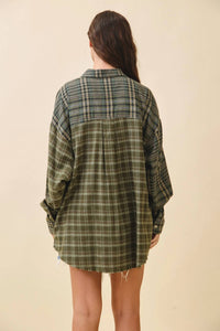 Aemi + Co - Mixed Plaid Flannel Shirt