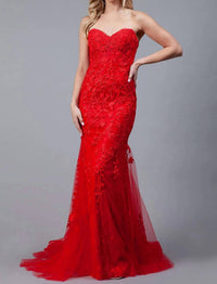 Amelia Couture - Sweetheart Mesh Corset Mermaid Prom Dress