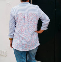 Multiples - Roll Tab Button Front Crinkle Woven Shirt