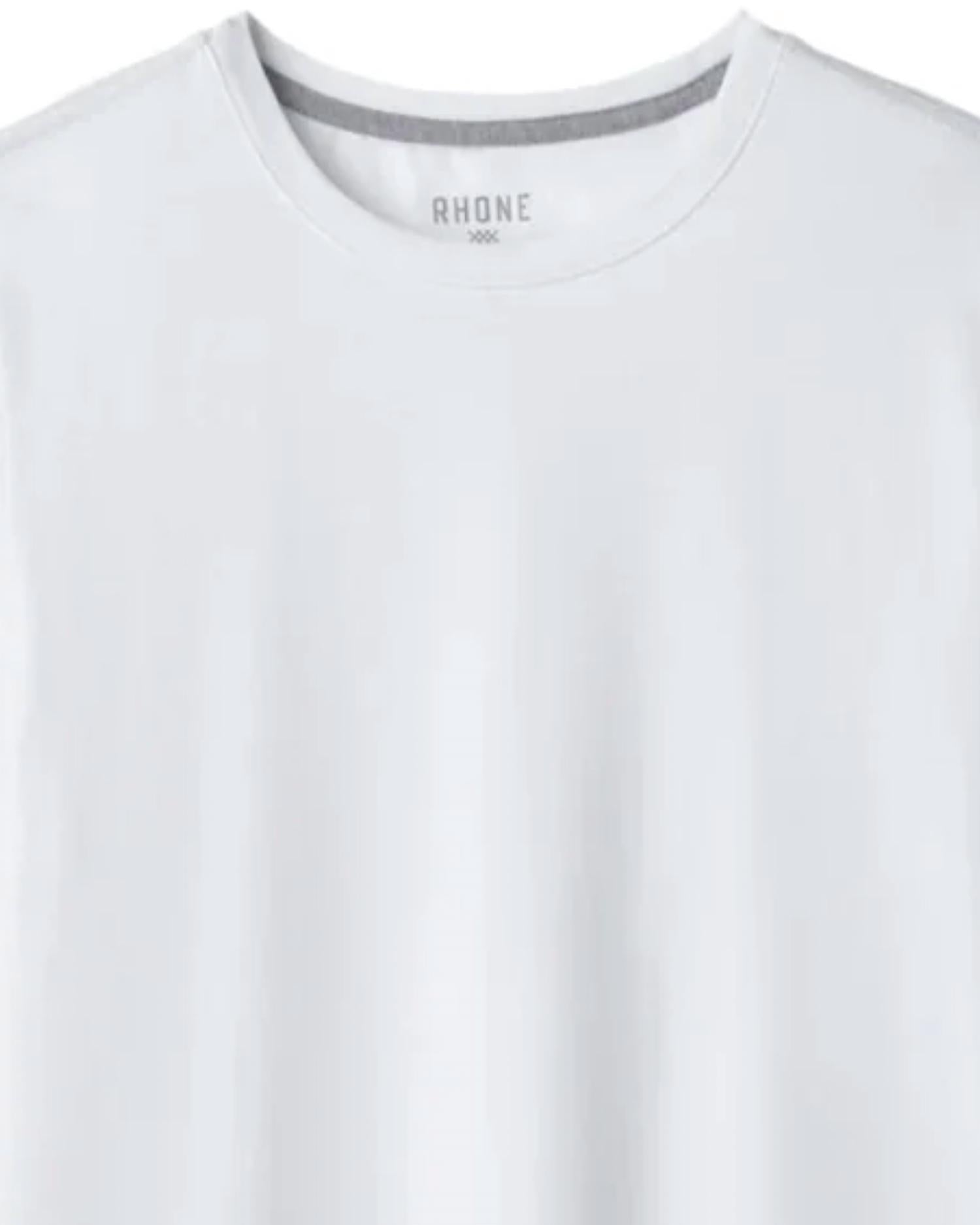 RHONE Men's Element Tee in white - men's t-shirt - detail view