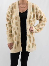 Davi & Dani - Animal Print Long Cardigan