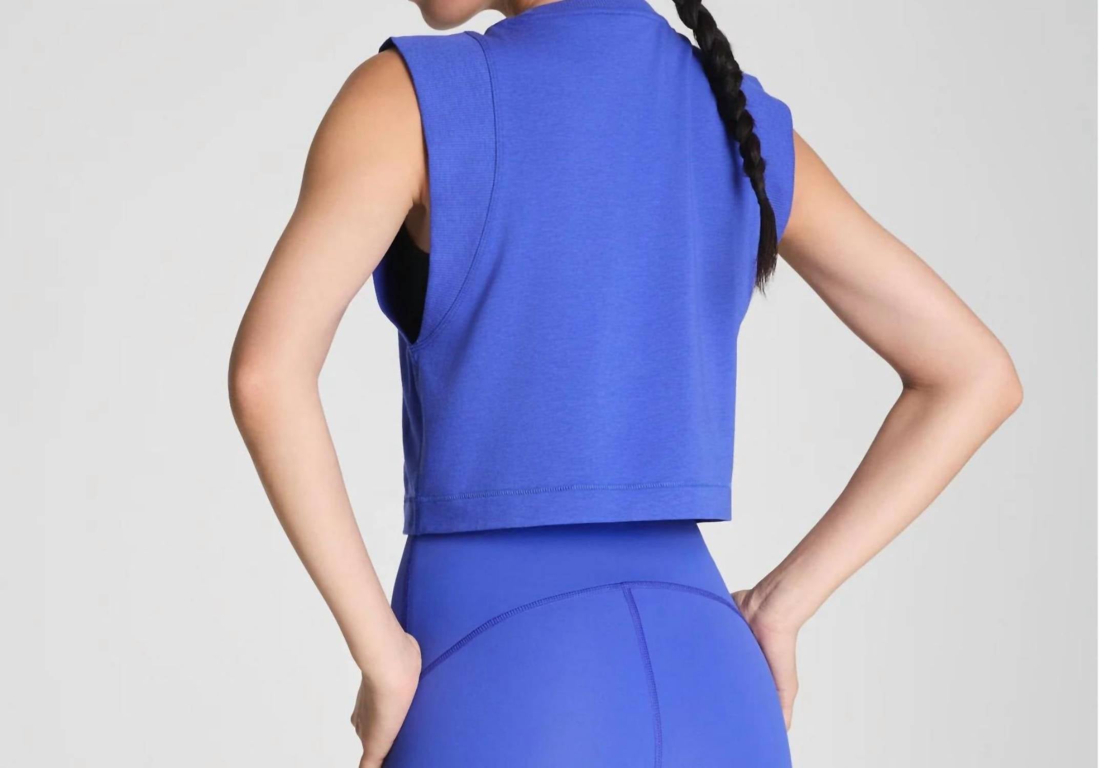 Spanx Supernaturals Muscle Tank Top in cosmo - women's tank top - detail view