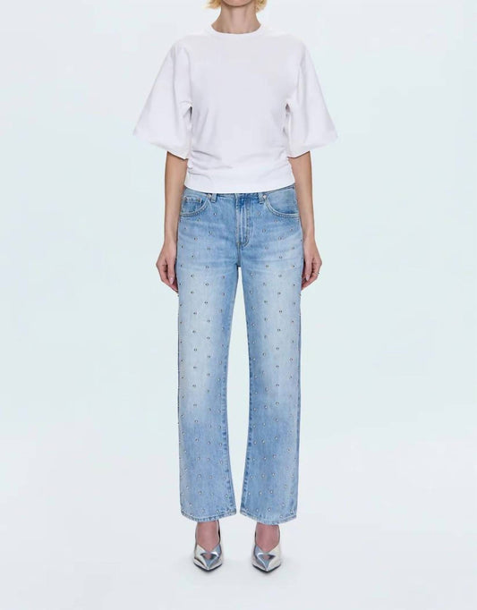 Pistola - Lexi Mid Rise Bowed Straight Jeans
