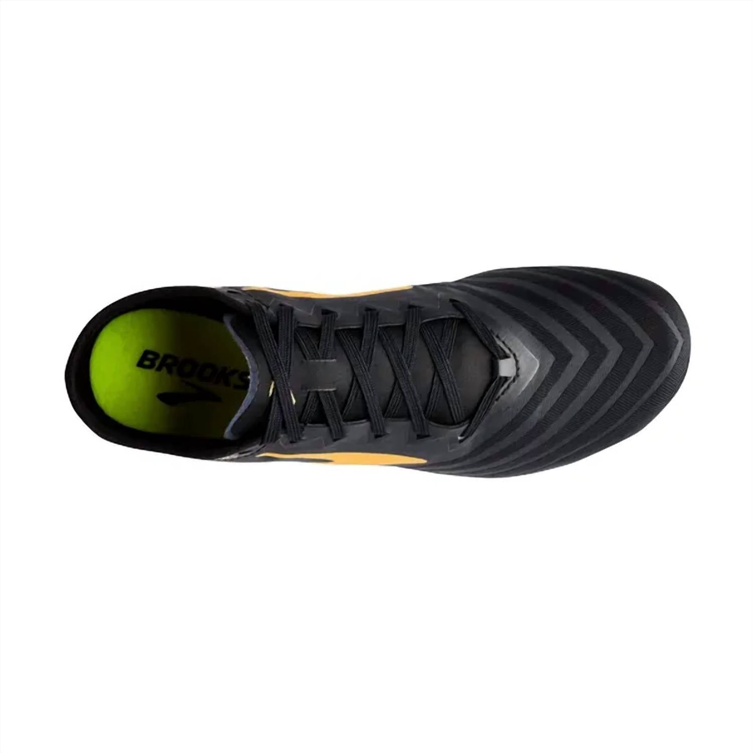 BROOKS Unisex Qw-k V3 Sprint Spike Shoes in black gold - women's shoe - alternate view