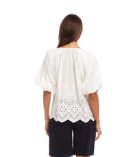 Karen Kane - Puff Sleeve Embroidered Top
