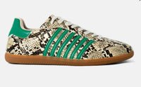 SHU SHOP Women's Stevie Faux Snakeskin Sneakers in green - women's sneaker