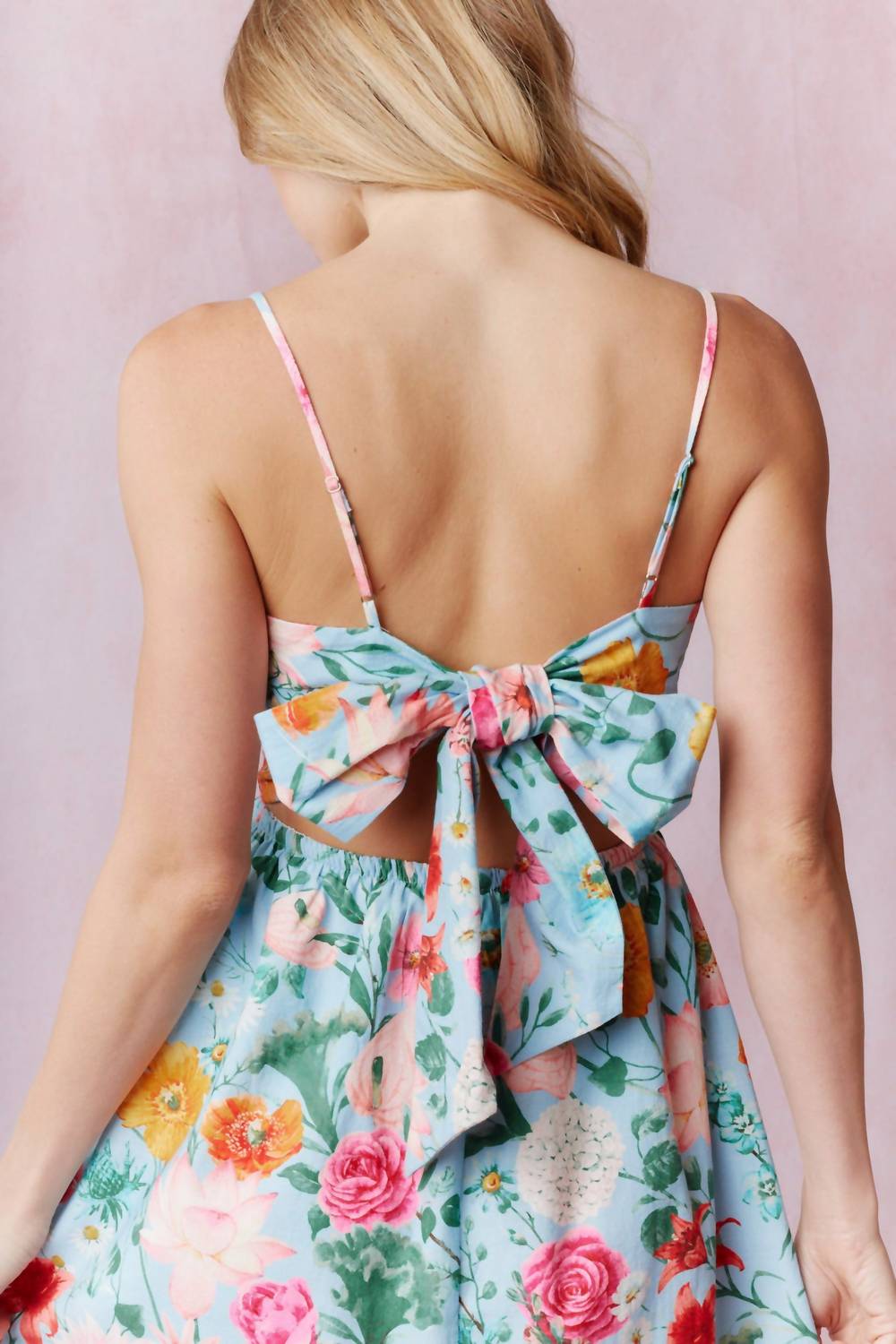 Peach Love - Blossom Back Bow Dress