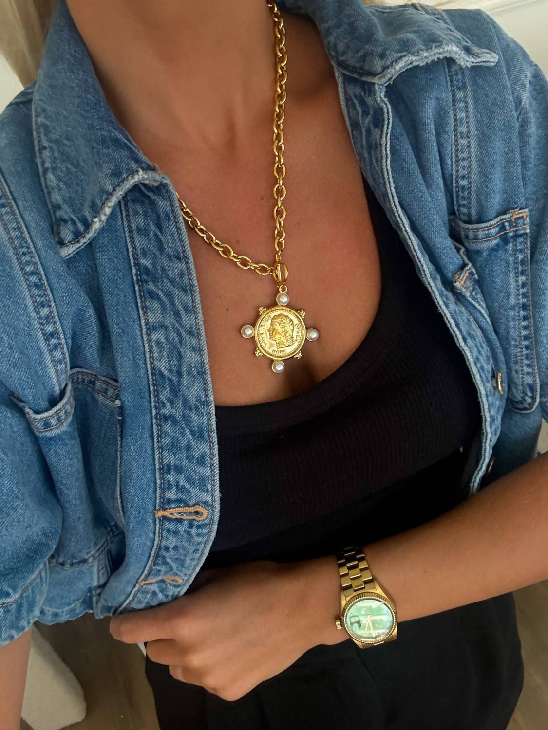 Chansuttpearls - Women's Pearl Coin Necklace