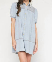 Entro - Denim Smocked Dress