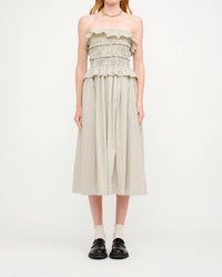 Sofie The Label - Flynn Pinstriped Smoked Midi Dress