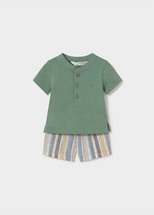 Mayoral - Boys' Stripe Shorts & Polo Set