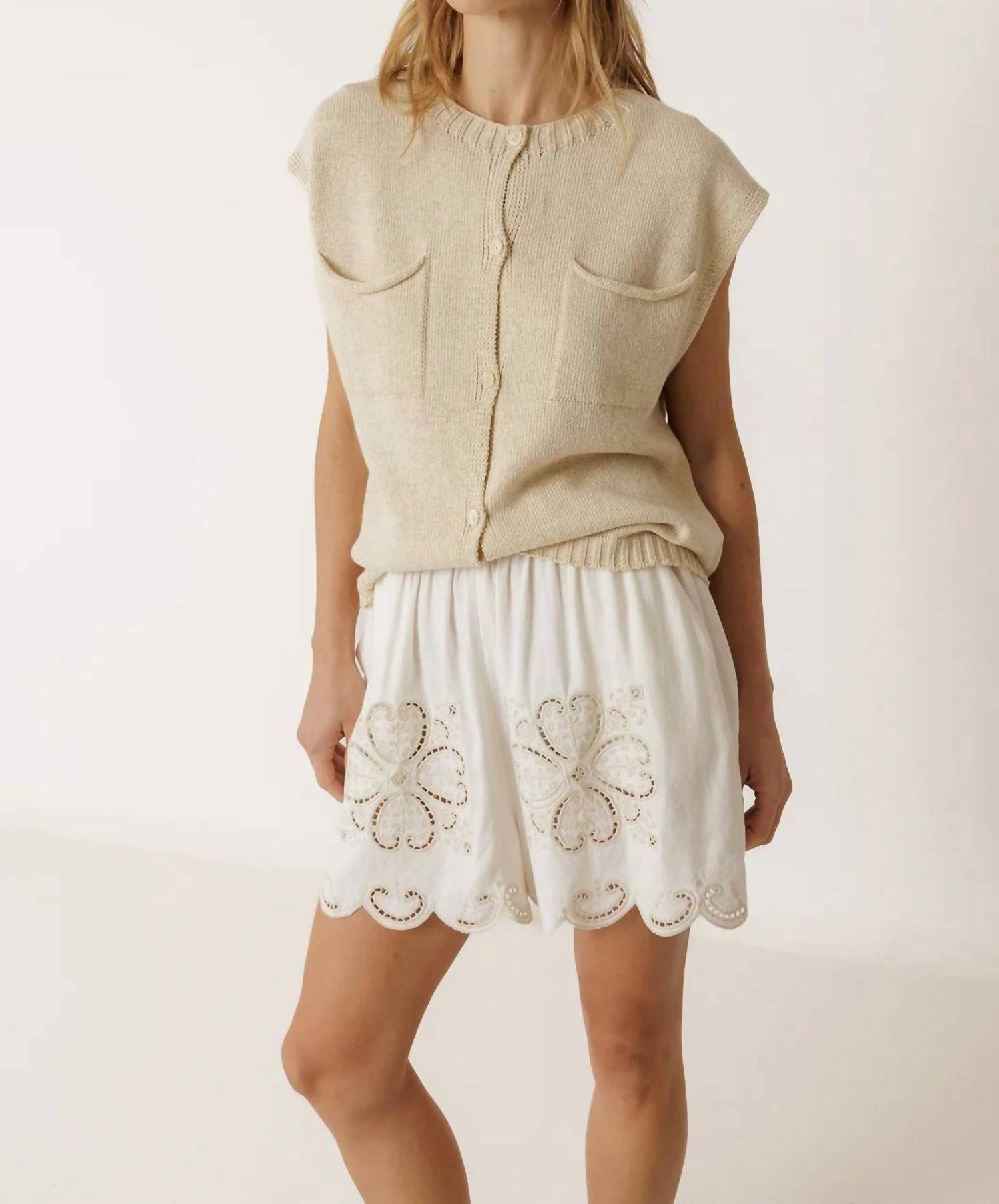 Indi & Cold - Scalloped Embroidery Shorts