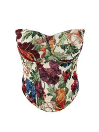 Productseeker Women's Elegant Retro Palace-style Tube Top in multi colored - women's shirt - detail view