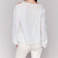 Charlie B - Long Sleeve Eyelet Top