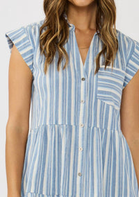 Lovestitch - Striped Tiered Mini Dress