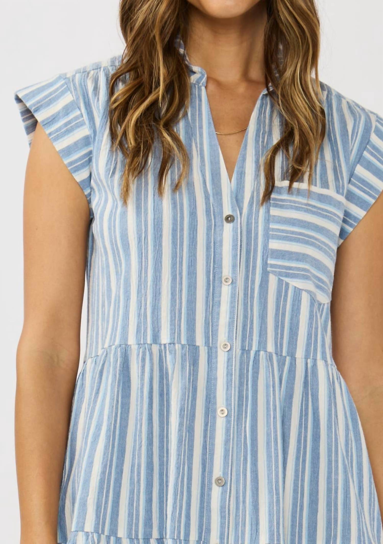 Lovestitch - Striped Tiered Mini Dress