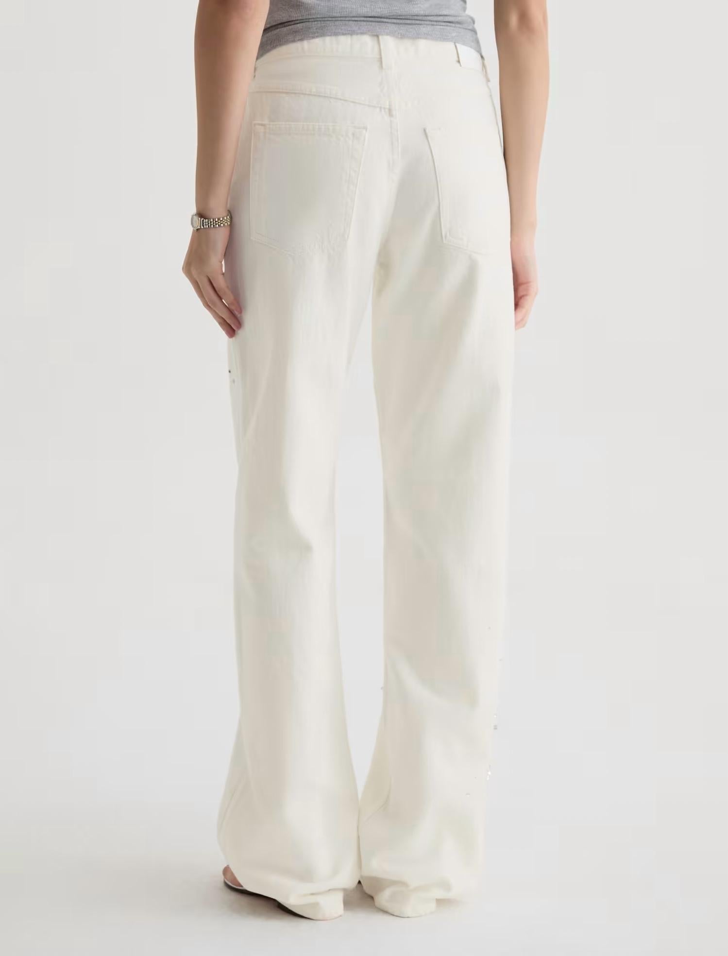 Ag Jeans - Billie Embellished Low Slung Straight Leg Jeans