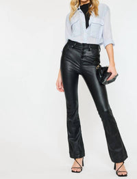 Kancan - High Rise Faux Leather Bootcut Pants