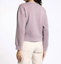Thread & Supply Serenity Fleece Crew Neck Sweatshirt in dusty lavender - women's top - alternate view