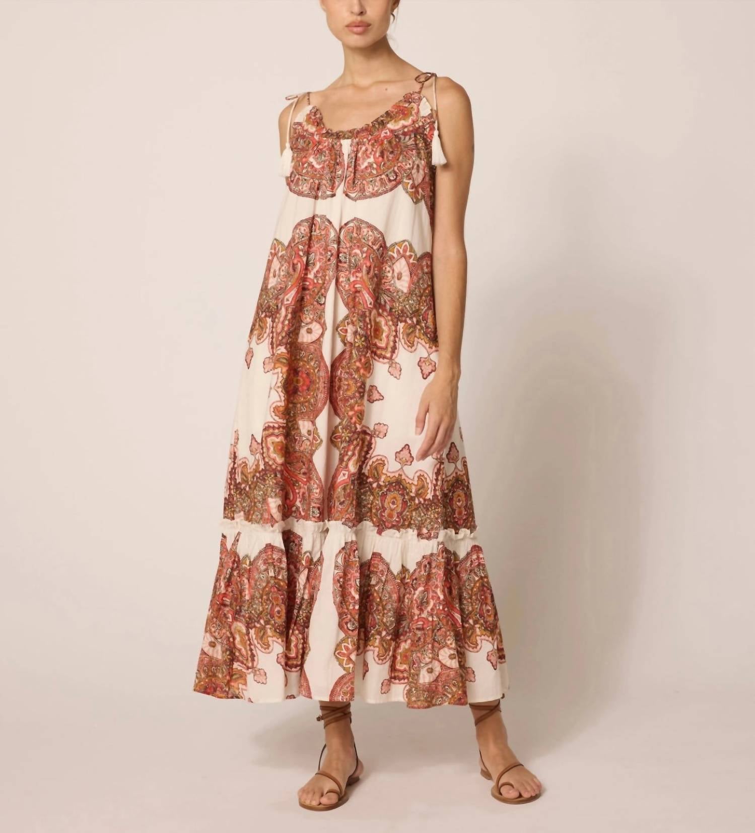 Cleobella Cindy Midi Dress in foulard paisley - women's dress - detail view