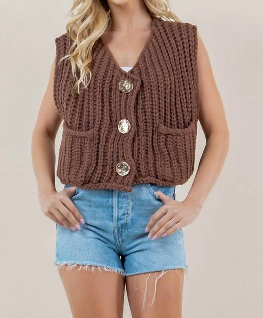 Sundayup - Button Knit Sweater Vest