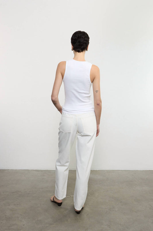 Enza Costa - COTTON RIB SCOOP TANK