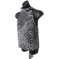 Elan - Sleeveless Halter Tie Front Tank Top