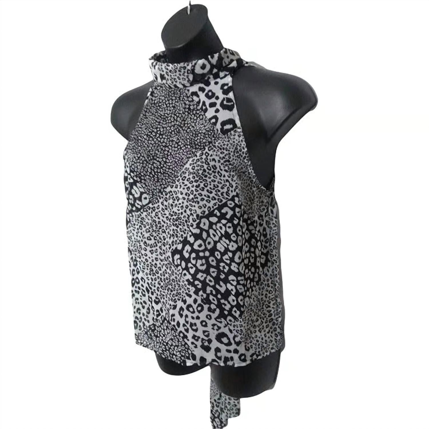 Elan - Sleeveless Halter Tie Front Tank Top