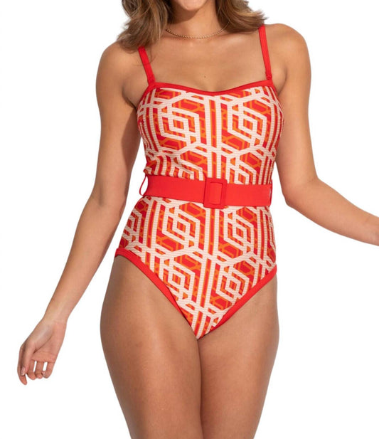 Pour Moi - CASABLANCA BELTED TUMMY CONTROL SWIMSUIT