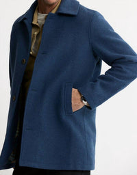 JACHS NEW YORK Mott Wool Blend Coat in warm blue - men's jacket - view 5