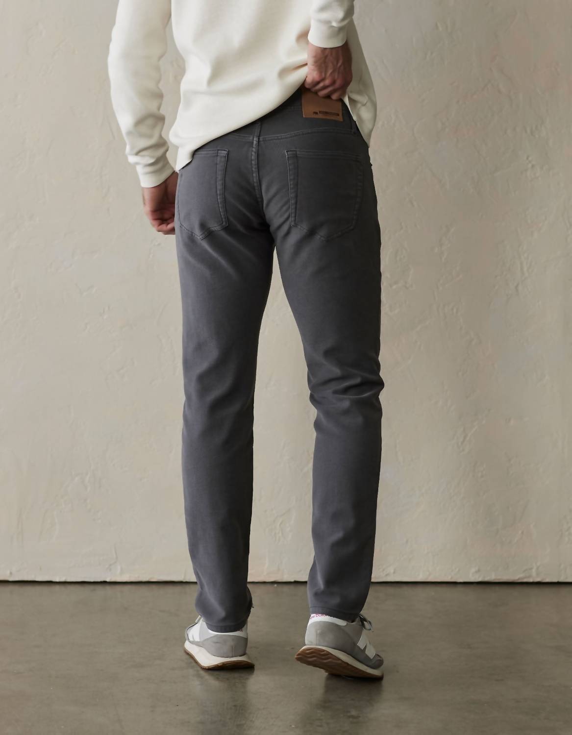 The Normal Brand Comfort Slim Terry Pants in steel - women's pants - detail view