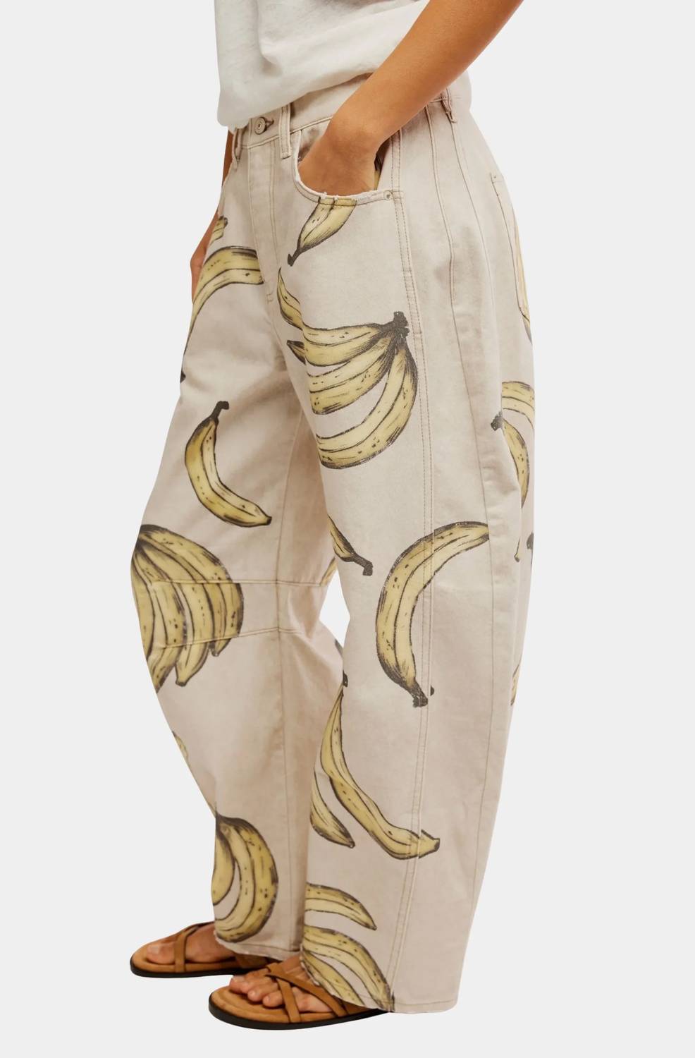 Free People - Good Luck Printed Barrel Jean