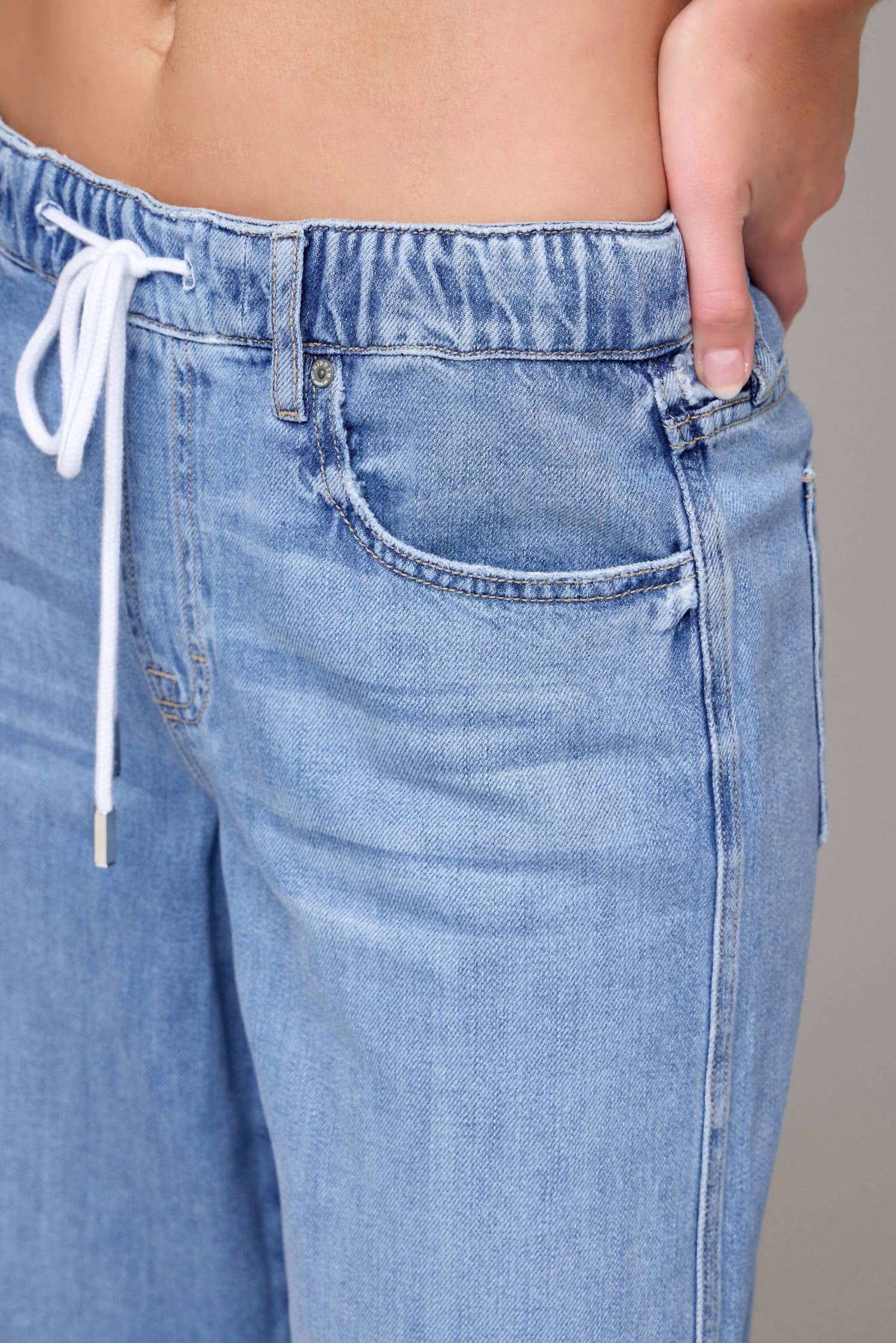 Hidden - Super Soft Elastic Waistband Wide Leg Jean