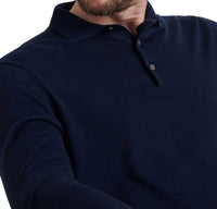 PETER MILLAR Dorset Sweater Polo in navy - men's long sleeve top - alternate view