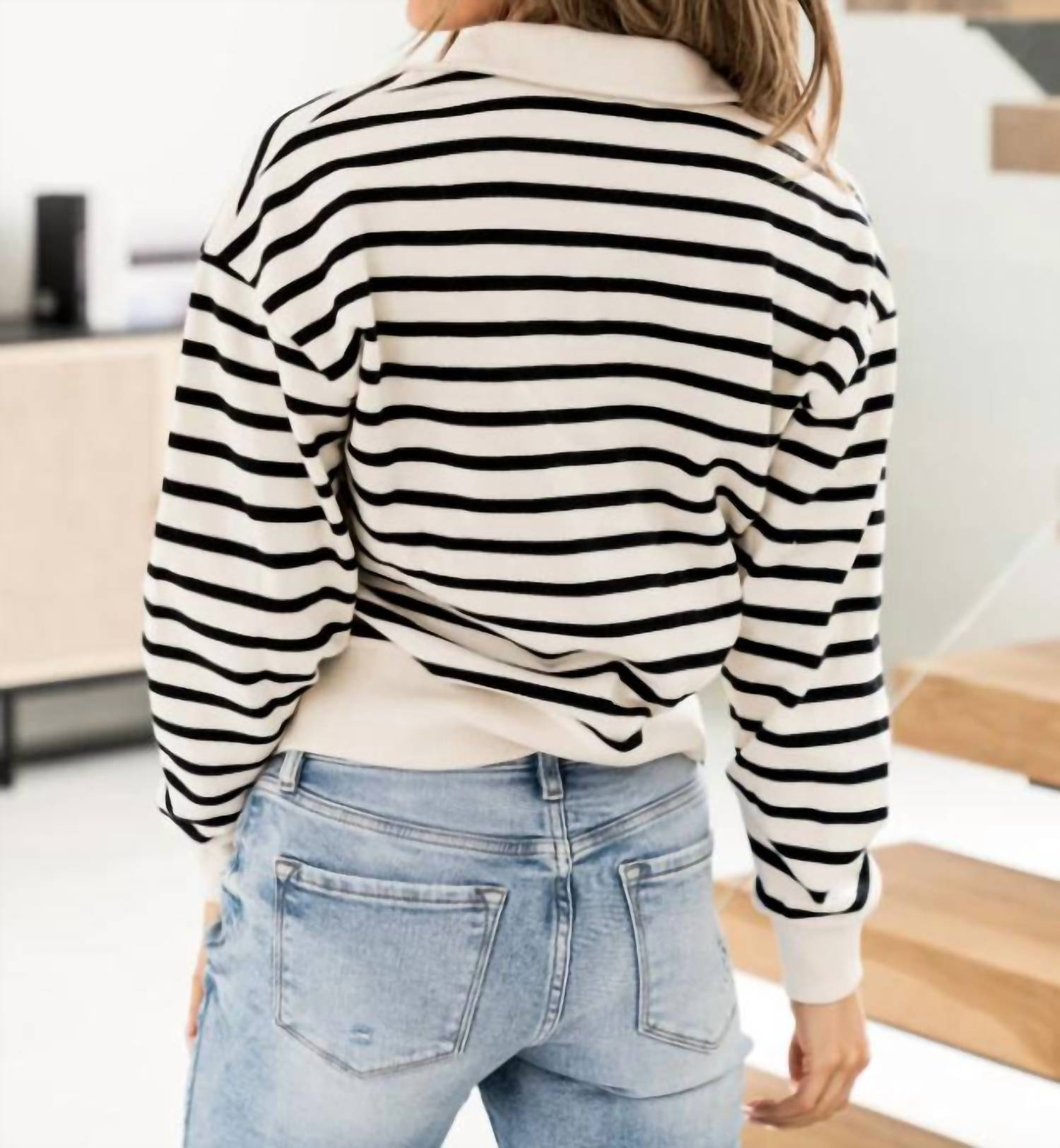 Ampersand Ave - Stripe Zip Sweater