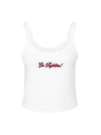 Made by Taylor Nicole Go Fightins Tank Top in white - women's tank top - detail view