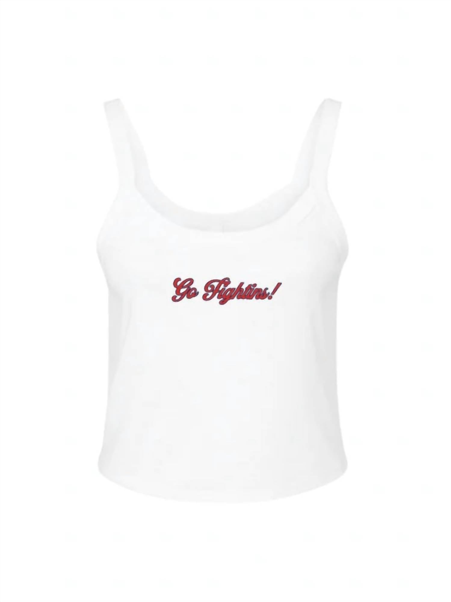Made by Taylor Nicole Go Fightins Tank Top in white - women's tank top - detail view