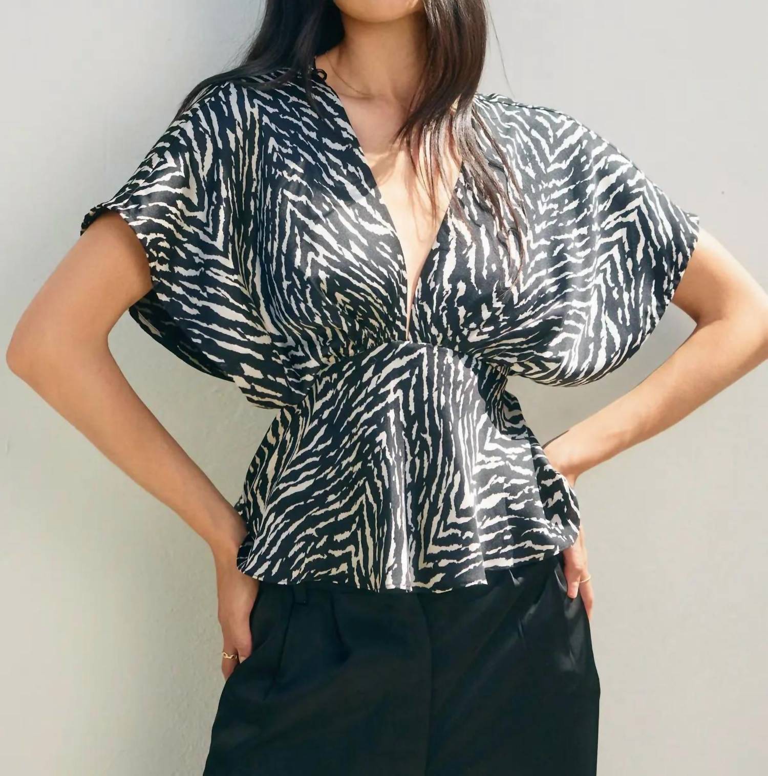 Dress Forum - Untamed Satin Blouson Top