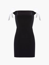 French Connection - Velvet Carey Satin Bow Mini Dress