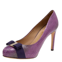 Salvatore Ferragamo - Women's Water Snake Pimpa Vara Bow Pumps