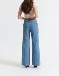 Daze - Far Out Hi Rise Wide Leg Jeans