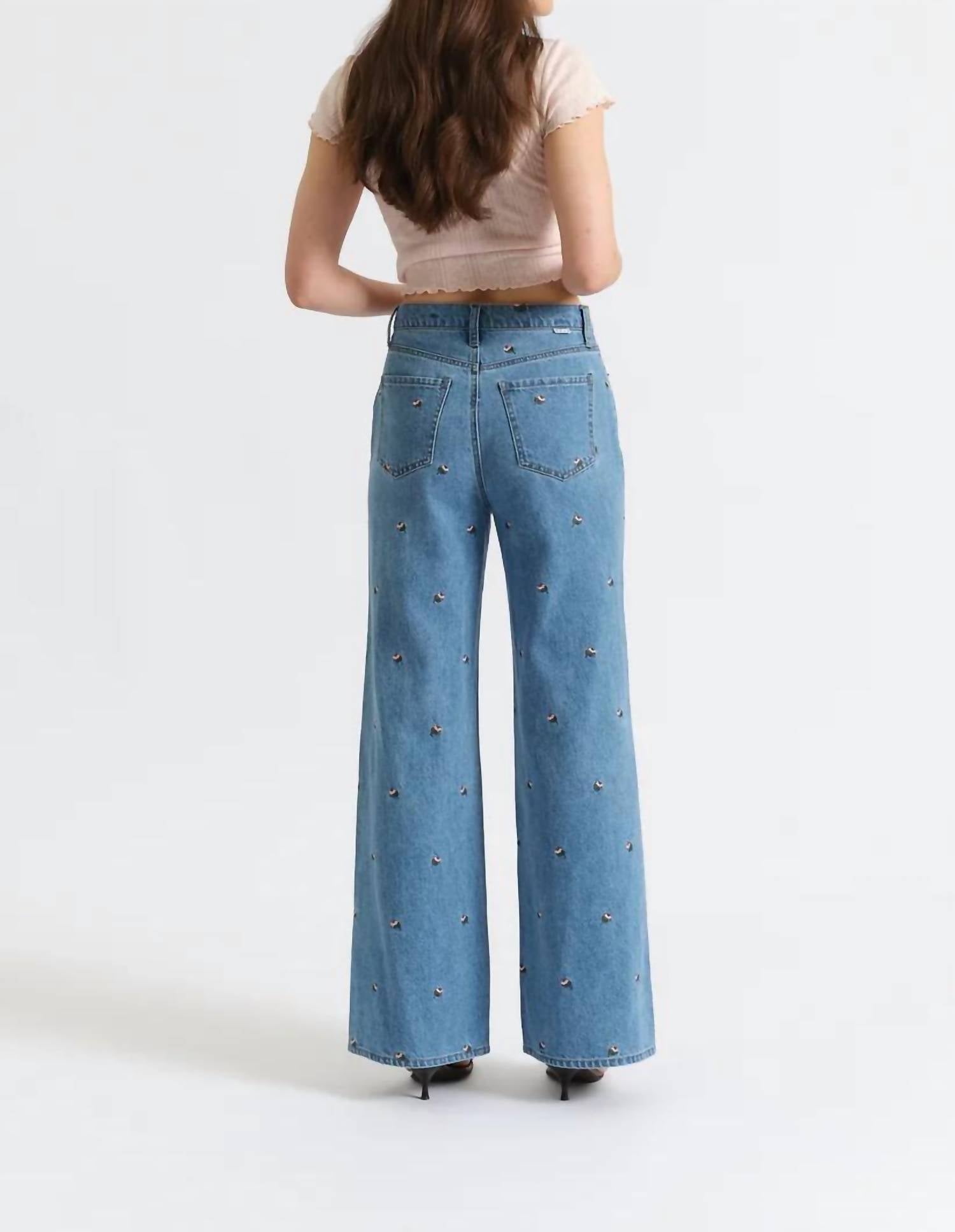 Daze - Far Out Hi Rise Wide Leg Jeans