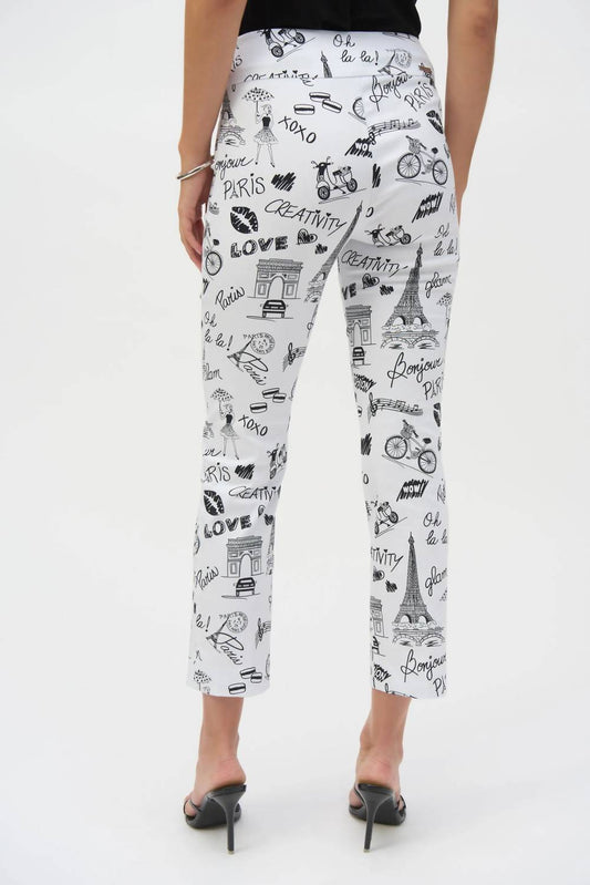 Joseph Ribkoff - Printed Pull On Straight Cropped Pants