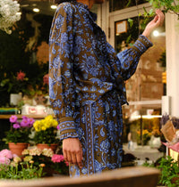 Cartolina Nantucket Women's Mara Blouse in cedar hill paisley - women's blouse - alternate view